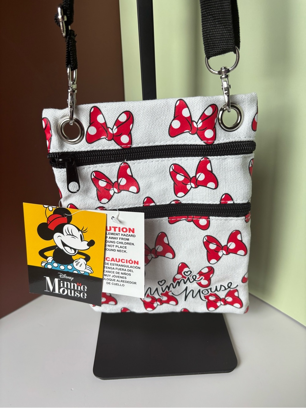 DISNEY Minnie Mouse Red Bow Crossbody Bag, NWT